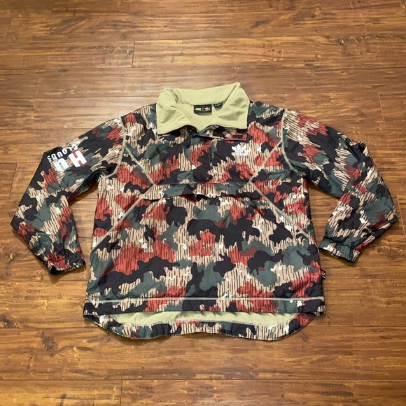 Adidas Originals Pharrell Williams 1/4 Zip “HuHiking” Camo Jacket, Size: Medium
